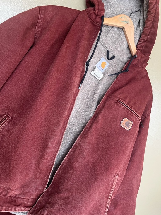 Carhartt J141CLY Sherpa Lined Clay distressed Duck Sierra Jacket Small - Picture 2 of 10